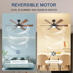 52in Ceiling Fans with Lights RGB Ceiling Fan with Light and Remote/APP Control,Low Profile Ceiling Fans with Lights for Bedroom,Living Room,Kids Room,3CCT Dimmable Modern Ceiling Fan, 8 Speeds,Brown