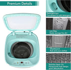 COSTWAY Portable Washing Machine, 8 Lbs Capacity, Built-in Drain Pump, Compact Laundry Washer with 6 Programs, 6 Water Levels, Child Lock, Full-Automatic washer for RV, Dorm, Apartment, Green
