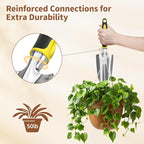 LASZOLA 3 Piece Garden Tool Set Include Hand Trowel Rake and Transplant Shovel for Women, Indoor Heavy Duty Small Spade Kit with Ergonomic Handle to Weed and Loosen, for Mom and Plant Beginner, Yellow