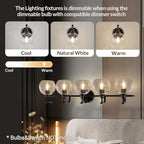 ANDY STAR Black Vanity Light, 5-Light Bathroom Light Fixture, 35" Large Bathroom Lighting Over Mirror, Industrial Wall Sconce, Perfect for Big Bathrooms, Double Vanities, Long-Length Elegant Design