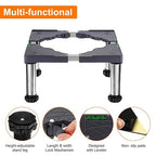 PATIKIL Mini Fridge Stand, 4 Strong Feet Laundry Stand Base Multi-Functional Adjustable Base Tray Anti-Vibration for Refrigerator Washing Machine Dryer AC, 9.4"-10.6" Height, 2Pack