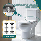 4PCS M6 Universal Toilet Tank to Bowl Bolts Kit, Heavy Duty Toilet Tank Bolts and Washers, 304 Stainless Steel Toilet Seat Bolts Kit, with Extra Long Nut Easy to Install (ΦM6, 4)