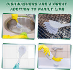 Hsei 20 Pcs Gray Kitchen Scrub Dish Brush Bulk with 11 Inch Handle Cleaning Dish Scrubber with Stiff Bristles Washing Scrub Brushes for Housekeeping for Pots and Pans, Kitchen Sink