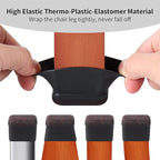 Ezprotekt 16 Pcs Rectangle Silicone Chair Leg Floor Protectors, Felt Rectangle Black Furniture Leg Cap Covers for Chair Table Desk - Anti- Scratches (Fit L :1.3-1.7", W: 0.9-1.2")