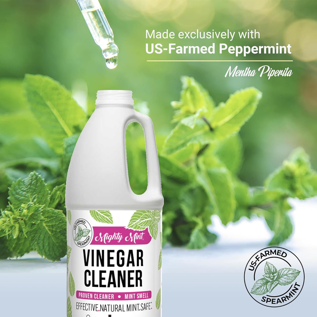 Mighty Mint Vinegar Cleaner, All-Purpose Cleaning for Household Surfaces, Natural Mint Scent, 32oz (Pack of 2)