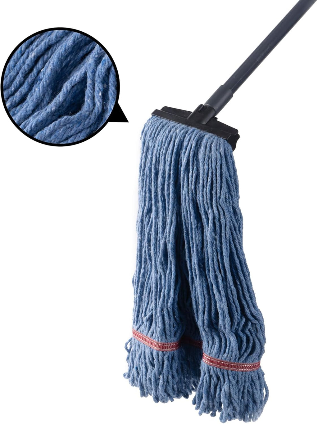 Matthew Commercial&Residential Mop Heavy Duty Industrial Mops with Screw-on Handle(Fit Standard American Screw) Looped-End String Wet Cotton Mops for Home,Office,School - 4 Set&4 Mop Replacements