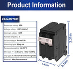 90 Amp 2-Pole Circuit Breaker, Type 3/4-Inch Plug-On Molded Case Circuit Breaker, 120/240V, Thermal Magnetic, 10-Yr Warranty