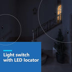 LIDER Minimalist Design Matte Finish Lighted 4-Way Decorator Light Switch, Four Way Frameless Rocker Switch, Residential/Commercial Grade, 15A 120V/277V, UL Listed, LS15-4W-BR, Brown