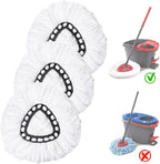 3 Pack White Spin Mop Replacement Heads, Mop Head Replacement 100% Microfiber, Deep Cleaning, Spin Mop Refill Replacement Head Compatible with 1-Tank System