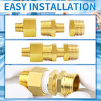 ChillWaves Brass Pipe Fitting Extension Adapter 1/2" NPT Female x 1/2" NPT Male Thread Adapter(3-PACK)