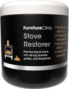 Furniture Clinic Stove Restorer | Matte Black High Heat Paint | Restores and Protects Cast Iron | For use on Log Burners, Grates, & Fireplaces | 8.5oz / 250ml