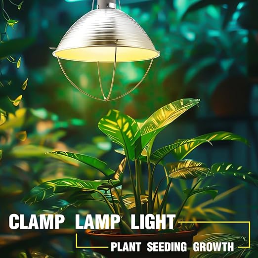 Macarrie 8 Pack Clamp Lamp Light with Aluminum Reflector, 6ft SPT-2 18awg Cord and Adjustable Stand Fixture, up to 150 Watt, E26 Socket, No Bulb (10.5 Inch)