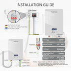 Instant Electric Water Heater 240V 6500W. Tankless Water Heater Electric for Kitchen、Bathroom、Under Sink.On Demand Hot Water Heaters with Self Modulating Technology.Energy Efficient&Easy Installation.