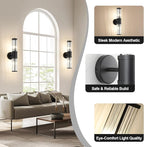 Bathroom Light Fixtures 2-Light Matte Black Bathroom Vanity Light Modern Wall Lights for Bedroom Bath Mirror Lights with Glass Rods Shades for Mirror Bedroom Hallway