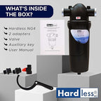 Hardless NG4L Whole House Water Filter - Salt-Free Softening Device - Reduces Limescale, Sediment & More - Compact, Easy to Install - Comes w/ 1" Inlet/Outlet - Filtration System for Extra Hard Water