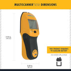 Zircon MultiScanner A250 All-In-One Stud Finder/Metal Detector/Live AC Wire Detection and Scanner,Yellow