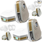 Respirator Cartridge/Filter, 6001 Filter Cartridges Installed on 6200, 6800 Respirator Body, Use for Asbestos, Resin, Paint, Dust, Welding
