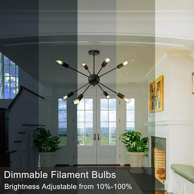 TJOY 6 Pack A19 Vintage LED Edison Bulbs, Dimmable Light Bulb 60W Equivalent, High Brightness 2700K Warm White, 8W E26 Standard Base, 800Lumens, CRI80+, Clear Glass Filament Bulb for Home, Farmhouse