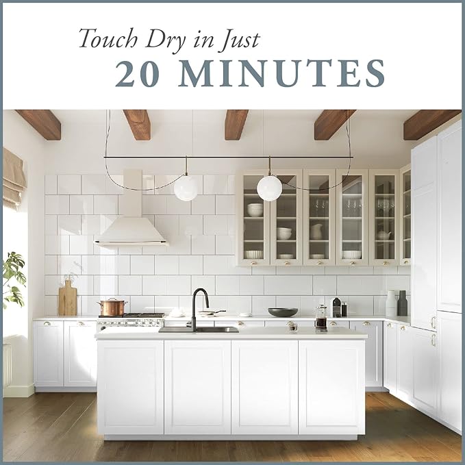 AMY HOWARD AT HOME Chalk-Based One Step Paint for Furniture, Cabinetry, Decor, Finish, and More | No Stripping, Sanding, or Priming | Ultra-Light Base | 32 Ounce | Bauhaus Buff