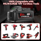 2Pack 8.0Ah Replacement for Milwaukee M18 Battery 18V Lithium Compatible with Milwaukee M-18 Battery 48-11-1865 48-11-1850 48-11-1860 48-11-1865 48-11-1852 48-11-1840 48-11-1862 Cordless Power Tools