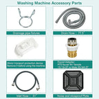 COSTWAY Portable Washing Machine, 8 Lbs Capacity, Built-in Drain Pump, Compact Laundry Washer with 6 Programs, 6 Water Levels, Child Lock, Full-Automatic washer for RV, Dorm, Apartment, Green