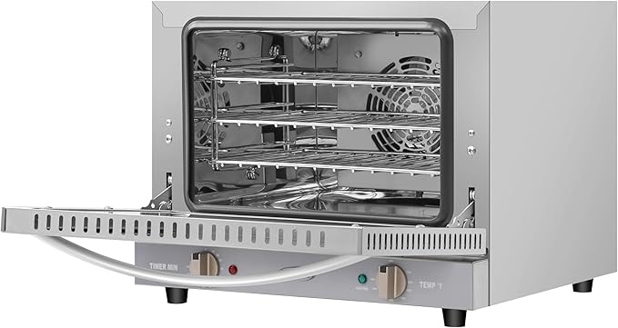 KoolMore 19 in. Countertop Convection Oven for Quarter-Size Pans with 3 Racks 1440W of Power in Stainless-Steel, 0.8 cu. ft. ETL Listed (KM-CTCO-08)