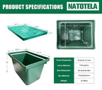 24x16x16 Underground Splice Box Rectangular Electrical Junction Boxes Polyethylene Distribution Pull Chamber W/FRP Inspection Cover Access Enclosure Pit Drillable Tapered Wiring Box for Cable