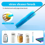 4-in-1 Bottle Brush, 15 in Water Bottle Brush & Straw Cleaner Brush,Lid Brushe,Bottle Cleaning Brush for Water Bottle, Flask,Wine Decanters,Straws-Blue