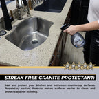Flitz Granite Sealer (+ Quartz) - 32oz Bottle of USA-Made Quartz Sealer for Countertops, Glass, & More - Food Safe Marble Sealant that Shields Against Hard Water Stains, Mineral Deposits, Oil (1 Pack)