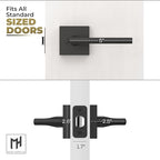 Mega Handles Prime Privacy Lever Door Handle for Hallway, Closet and Bathroom, Keyless Reversible Design Door Levers, Fits All Standard Door Sizes, Covered Screws Included - Matte Black (1 Pack), 5"