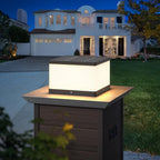 Solar Post Lights Outdoor, 9.8'' Pillar Cap Lights IP54 Waterproof, 3000K LED Column Light Modern Dusk to Dawn Lamp, Fence Lantern Posts Outdoor Lighting Lamps Fixture for Garden Pathway Driveway