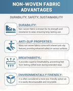 X-Large 100 Count Shoe Covers Disposable Non-Slip, Premium Cloth Boot Covers, Slip-resistant, Durable, Breathable, Non-toxic, Recyclable, Stretchable Fits Up to Size 13 US Men - Black