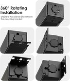 JUNNUJ 20 Amp Power Strip Surge Protector 4800J, Heavy Duty 8 Outlet Metal Multi Angle Mount, 20A Garage Power Strip Shop 6-20R T-Slot, 5-15P Plug 12 Gauge Extension Cord 10ft for Appliance