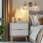 ANDY STAR Brushed Nickel Bathroom Light Fixture, 2 Light Bathroom Vanity Light, Farmhouse Silver Wall Sconce, Anti-Rust Wall Lamp with Sturdy Metal Lamp Body for Bedroom, Living Room, Restroom