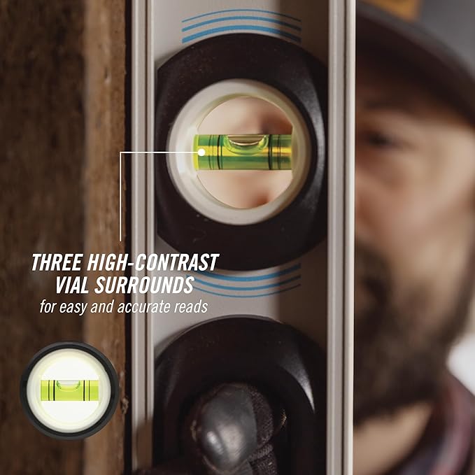 CHANNELLOCK 72-Inch, Professional-Grade Aluminum I-Beam Level with 3 Vials, 5100-0072