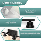 Ascher Bathroom Light Fixtures, 4-Light Vanity Light Over Mirror, Matte Black Wall Sconces with Milky White Frosted Glass Shades, Wall Lamp for Living Room Bedroom, E26 Base(Bulbs Not Included)