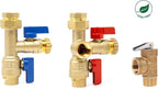 3/4 inch Sweat Tankless Water Heater Isolation Valve Kit with Pressure Relief Valve, FNPT x Sweat, 3/4'' Service Valve Kit for Rheem, Rinnai, Ecosmart Navien Noritz Takagi Bosch