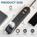 Outdoor Power Strip Weatherproof, 7-in-1 Surge Protector with 4 Wide Outlets 2USB A and 1USB C,1875W/15A, 10FT Flat Plug Multi-Plug Outdoor Extension Cord for Indoor Outdoor, UL FCC Listed