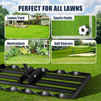 Lawn Leveling Rrakes (17x10 inch),Lawn Leveling Tool ,Spiral Patented Design with a 72" Handle rake, Suitable for backyards, Gardens, Golf Courses, Farms, Pastures
