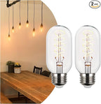 AMDTU Light Bulbs 75 Watt Equivalent, 700 Lumens LED Bulbs 7W, Ultra Filament Spiral E26 Base Edison LED Bulbs Dimmable, 7 Watt LED Light Bulbs Soft White 2700K T45 Clear Glass Bulbs, 2 Pack