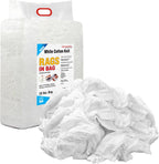 Premium White T-Shirt Cleaning Rags (25 lbs. Bag of Rags) – White Cotton Rag for Cleaning, Staining, Painting, Oil, Grease & Dust Removal – Shop Rags Bulk