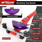 Wostore Tube Bender Kit Includes 1/4-7/8 Sizes Refrigeration Ratcheting Tubing benders Hand Tool Color Aluminium Alloy Replacement Head