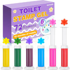 6 Pack Toilet Gel Stamp, 72 Stamps 6 Kinds Of Scent Toilet Bowl Cleaner Gel, Long-Lasting Flowers Shaped Bathroom Freshener, Keeps Toilet Fresh Fragrant and Clean