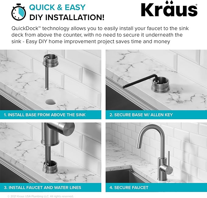 KRAUS Oletto Single Handle Kitchen Bar Faucet in Chrome Finish, KPF-2600CH