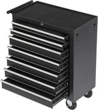 7-Drawer Rolling Tool Chest w/Drawers & Lock, Tool Storage Cabinet with Lockable Wheels, Top Cushion & Drawer Liners, Tool Organizer Box for Garage, Warehouse & Repair Sho