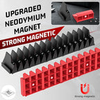 42PCS Magnetic Modular Wrench Organizers for Tool Drawers - Black & Red - Wrench Rack with Metric & SAE Labels, Customizable Magnet Tool Storage Holder for Tool Box Organization