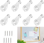 60 Pack Glass Window Clips Clear Retainer Clips, Glass Door Holder Cabinet Panel Bracket Screen Fixing Clips, Glass Door Retainer Kit Mirror Hanging Hardware for Vanity Mirror Window Screen