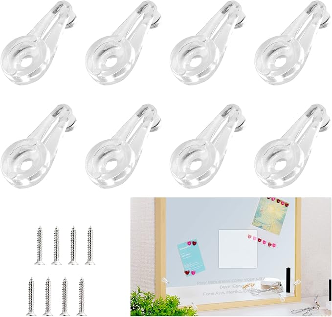 60 Pack Glass Window Clips Clear Retainer Clips, Glass Door Holder Cabinet Panel Bracket Screen Fixing Clips, Glass Door Retainer Kit Mirror Hanging Hardware for Vanity Mirror Window Screen