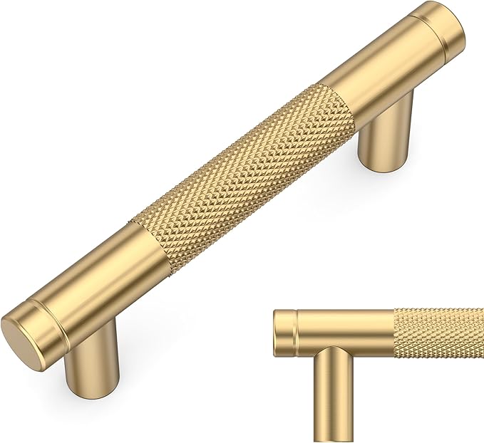 Amerdeco 10 Pack Champagne Bronze Cabinet Pulls 3 Inch(76mm) Hole Center Drawer Pulls Cabinet Hardware Kitchen Cabinet Handles for Bathroom ZH0031