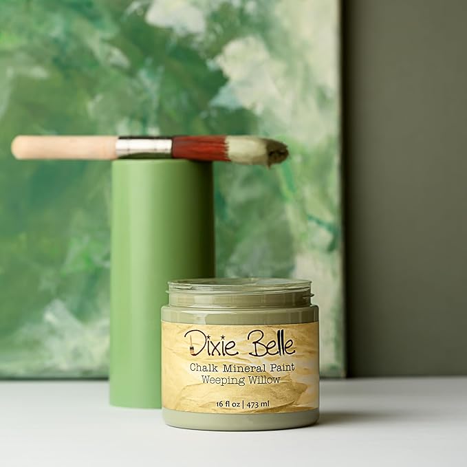 Dixie Belle Paint Company Chalk Finish Furniture Paint - Weeping Willow (16oz) - Matte Soft Green Chic Chalk Mineral DIY Furniture Paint